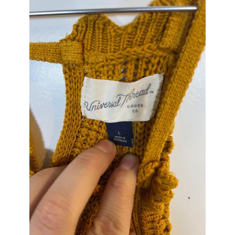Universal Thread Womens Romper Knit Drawstring Waist Mustard Yellow Size Large - Picture 2 of 5